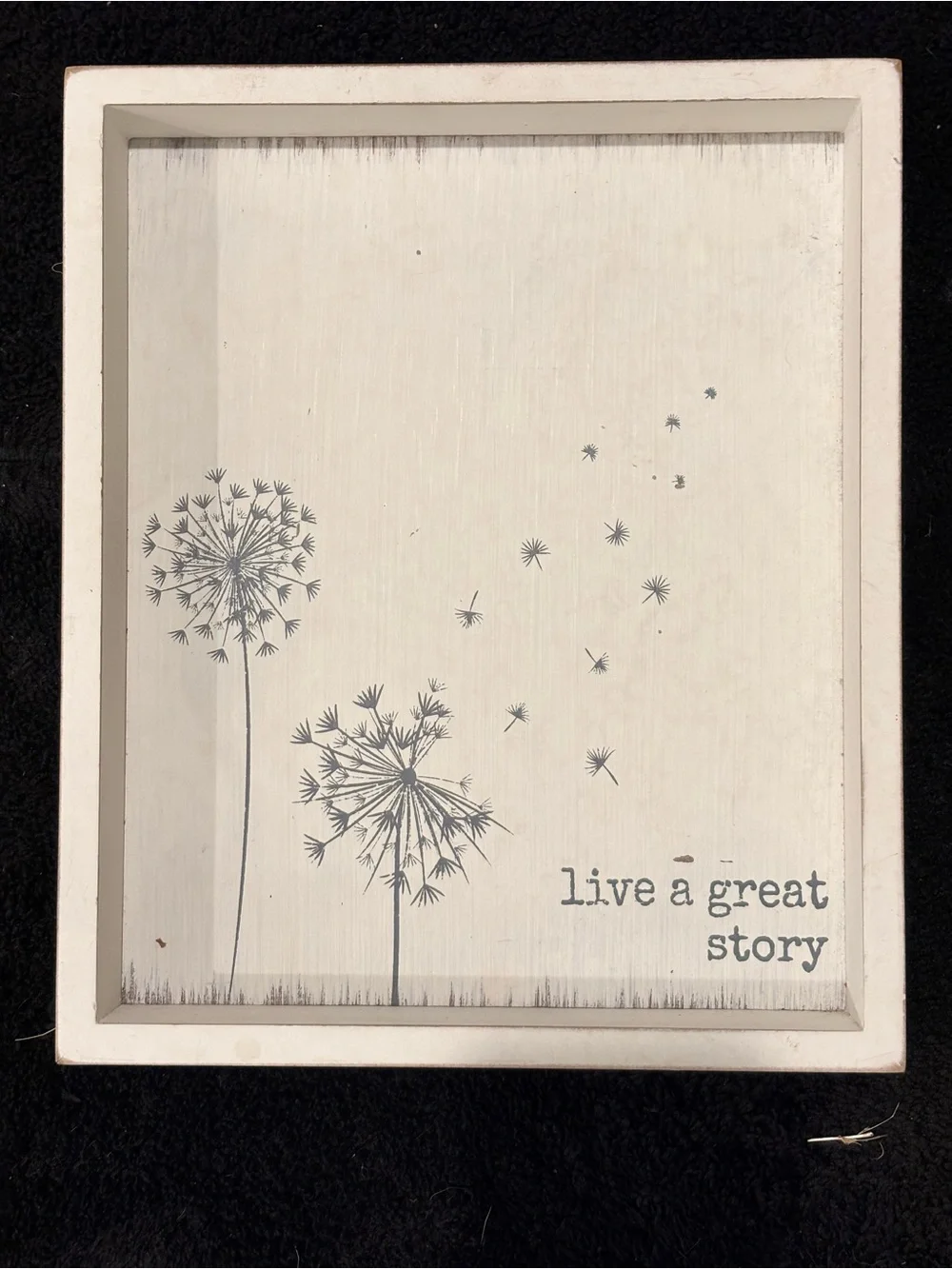 Live a Great Story White Dandelion Wall Art